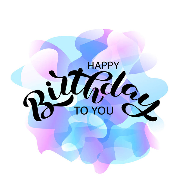Happy birthday lettering. Congratulatory quote for banner or postcard. Vector illustration - Vecteur, image