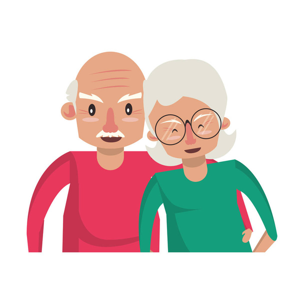 grootouders Senior oude mensen cartoon - Vector, afbeelding