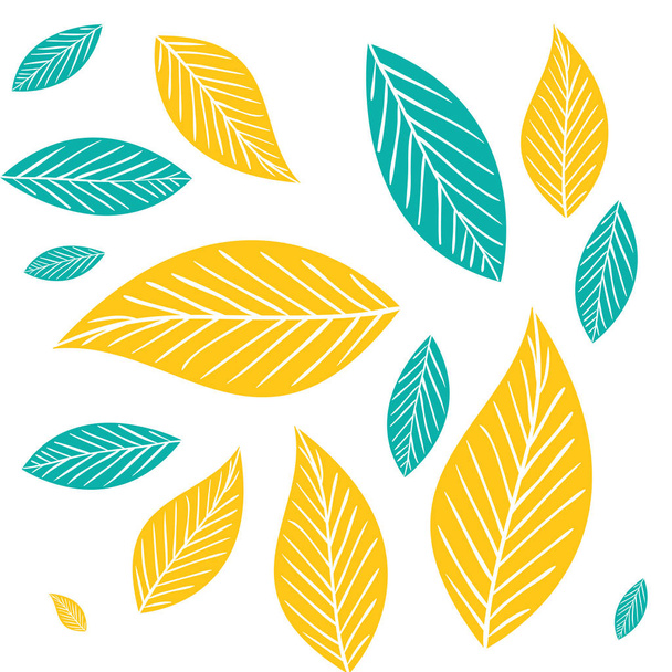 vzor ikony větve a listí - Vektor, obrázek