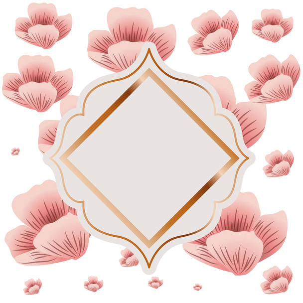 рамка з квітами ізольована іконка
 - Вектор, зображення