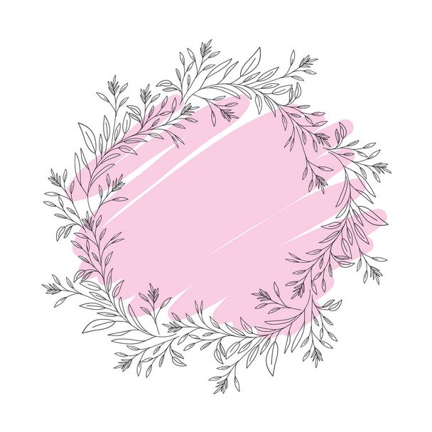garland with flowers and leafs isolated icon garland with flowers and leafs isolated icon - Vector, Image