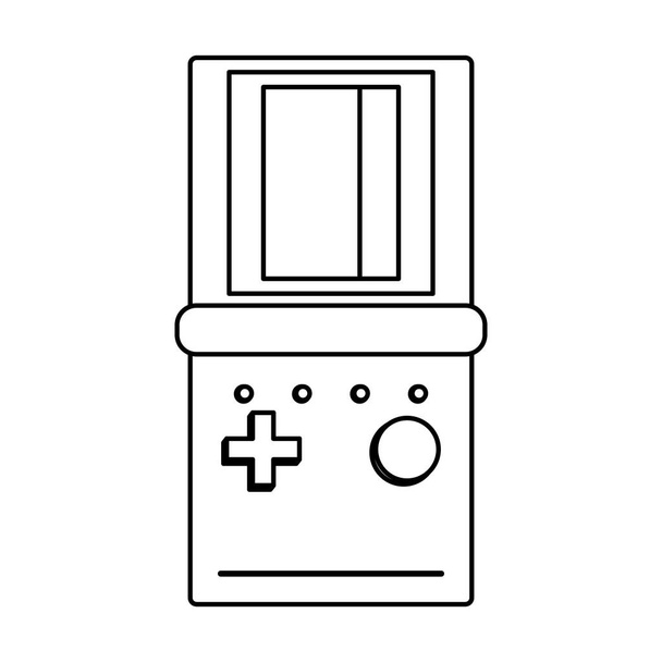 Ретро винтажная игра тетрис мультфильм в черно-белом
 - Вектор,изображение