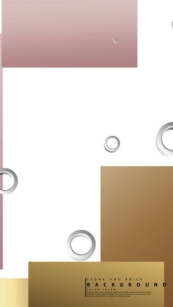 Ring abstracte rechthoekige achtergrond met slagschaduw. Vector illustratie, met de kleuren van bakstenen en stenen - Vector, afbeelding