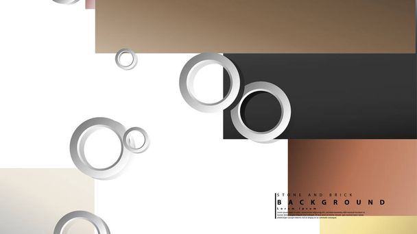 Ring abstract rectangular background with drop shadow. Vector illustration, with the colors of bricks and stones - Vector, Image