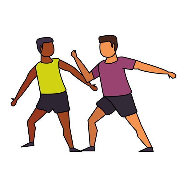 fitness deporte ejercicio estilo de vida dibujos animados
 - Vector, Imagen
