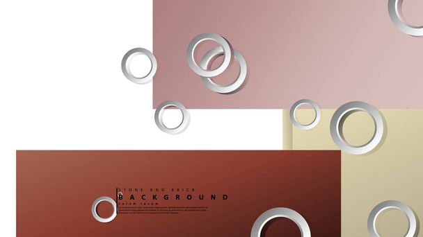 Ring abstracte rechthoekige achtergrond met slagschaduw. Vector illustratie, met de kleuren van bakstenen en stenen - Vector, afbeelding