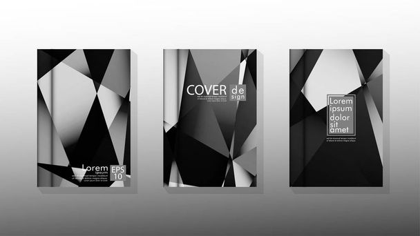 Set poster di design della copertina con triangoli geometrici stratificati
 - Vettoriali, immagini