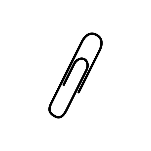Paperclip Icon Black Isolated Vector Illustration Office Document Clip  - Vector, Image