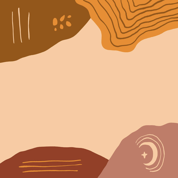 Terrakotta-Kunst drucken abstrakte moderne digitale Malerei Mode skandinavischen Stil Farbe Abstraktion Plakat zeitgenössischen Druck gebrannt orange Vektor Illustration - Vektor, Bild