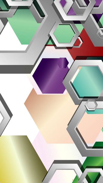 abstrakte geometrische Hintergrund mit sechseckigen Juwelen Farbkompositionen. Vektorillustration - Vektor, Bild