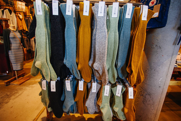 Vlněné ponožky v obchodě se suvenýry na Islandu - Fotografie, Obrázek