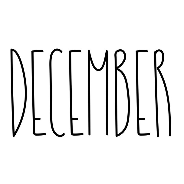Szezonális naptár tipográfia sablon szövegfelirat hónap - Vektor, kép