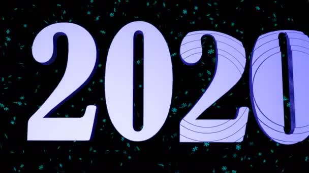 ハッピーニューイヤー2020コンピュータレンダリングとビデオクリップ新年のスケッチテレビスクリーンセーバー - 映像、動画