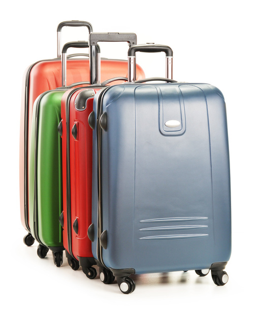 Equipaje compuesto por maletas grandes aisladas en blanco
 - Foto, imagen