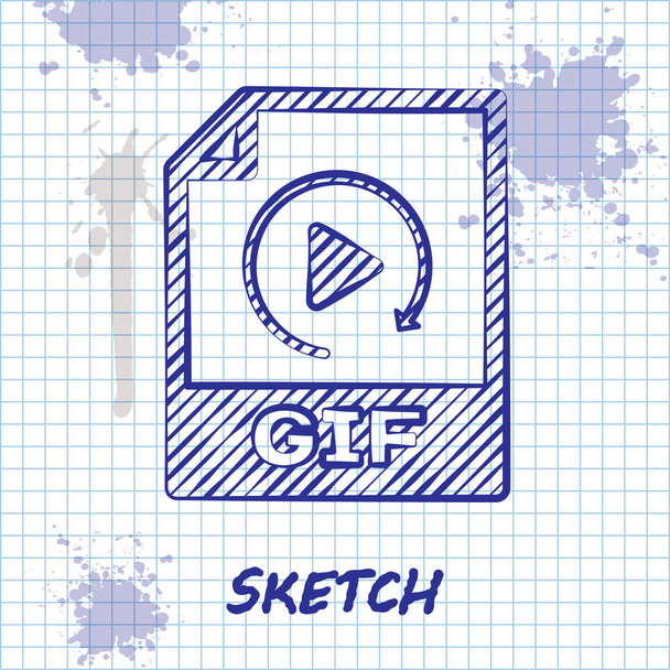 Sketch line Documento de arquivo GIF. Baixar ícone de botão gif isolado no fundo branco. Símbolo de ficheiro GIF. Ilustração vetorial
 - Vetor, Imagem