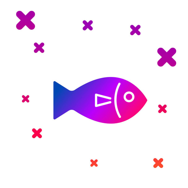 Color Icono de pescado aislado sobre fondo blanco. Gradiente formas dinámicas aleatorias. Ilustración vectorial
 - Vector, imagen
