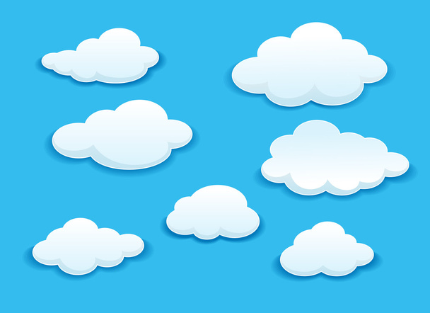 White clouds set - Vector, Image