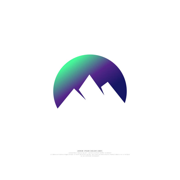 Clean mountains logo/icon design. Vector illustration. - Vector, Image