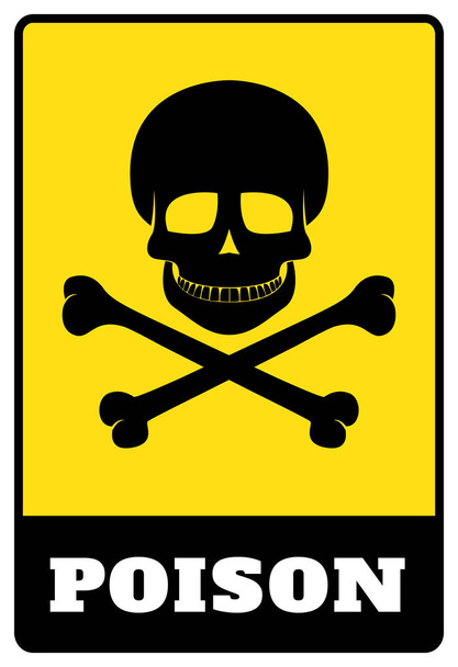 Poison Sign.Poison Señal en el rectángulo amarillo.Poison Señal en el fondo amarillo dibujo por ilustración
. - Vector, Imagen