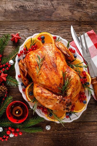 Christmas turkey. Traditional festive food for Christmas or Thanksgiving - Foto, Bild