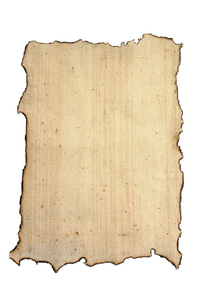 Burned canvas isolated on white background - Foto, Imagen