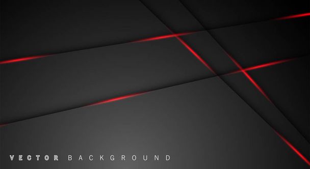 Red light line shadow dark grey luxury background - Vector, Image