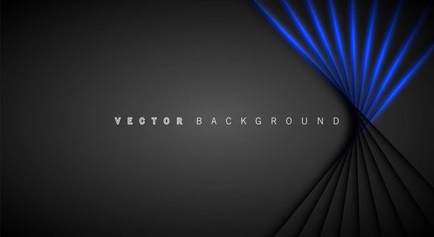 Blue light line shadow dark grey luxury background - Vector, Image