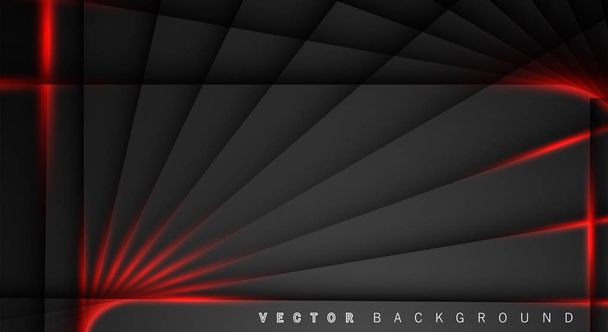 rote Lichtlinie Schatten dunkelgrau Luxus Hintergrund - Vektor, Bild