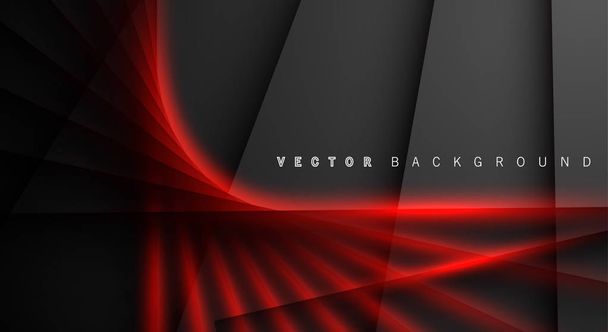 Red light line shadow dark grey luxury background - Vector, Image