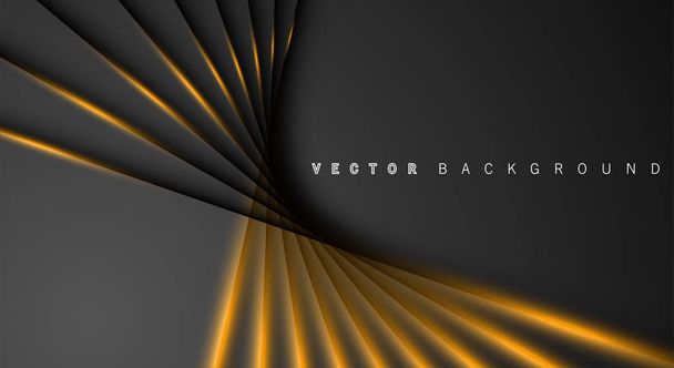 Arany könnyű vonal árnyék sötétszürke luxus háttér - Vektor, kép