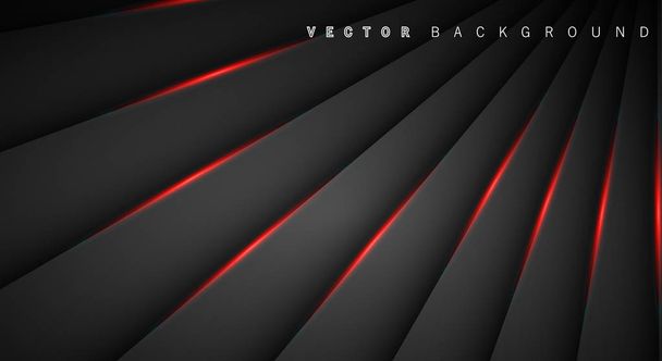 Red light line shadow dark grey luxury background - Vektor, obrázek