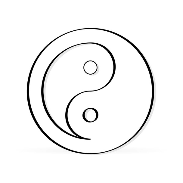 Знак китайской философии символа конфуцианства. Икона символизирует единство Инь и Ян, фэн шуй. Символ Инь и Янь. Икона. Логотип
. - Вектор,изображение