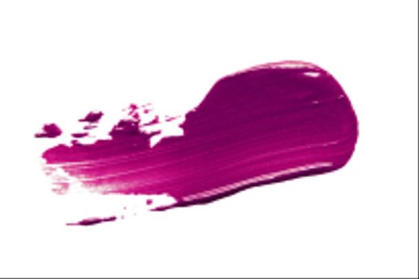 白い背景に隔離された口紅スミア汚れスウォッチ。クリームメイクの質感。紫色の化粧品製品ブラシストロークスワイプサンプル - 写真・画像
