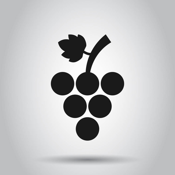 Traubenfrüchte Zeichen Symbol in flachem Stil. Weinreben-Vektorillustration - Vektor, Bild
