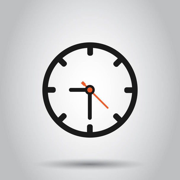Clock sign icon in flat style. Time management vector illustrati - Vector, imagen