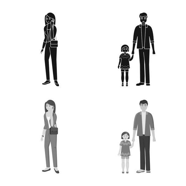 Vector illustration of character and avatar icon. Set of character and portrait vector icon for stock. - ベクター画像