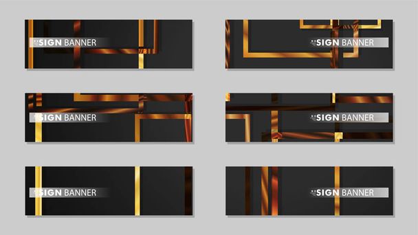 square banner vector collection. wood gradient color composition - Wektor, obraz