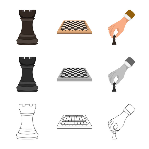 Vector design of checkmate and thin symbol. Set of checkmate and target stock vector illustration. - Vektor, kép
