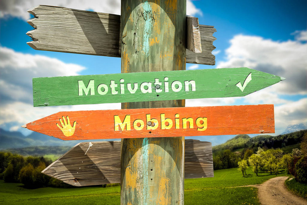 Señal de calle a la motivación versus la movilización
 - Foto, Imagen