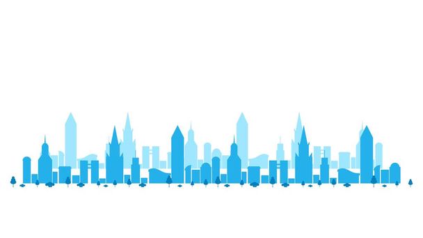 Hahmotelkaa kaupunkikeskusten viitta. Skyline City siluetteja. Kaupungin maisema malli. Ohut viiva kaupungin maisema. Vektoriesimerkki
 - Vektori, kuva