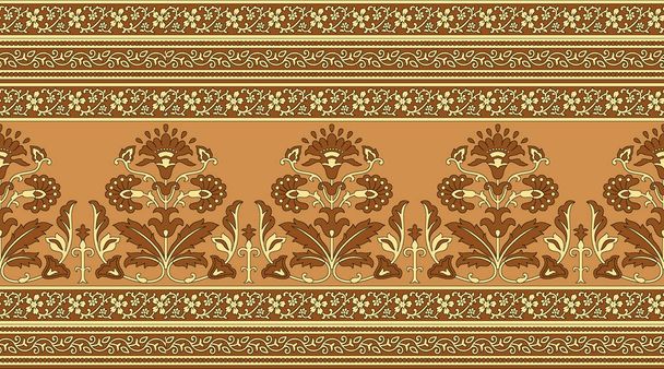 Naadloze traditionele Indiase textielweefsel grens ontwerp - Foto, afbeelding