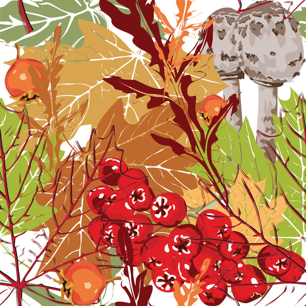 Seamless autumn background - Vector, Image