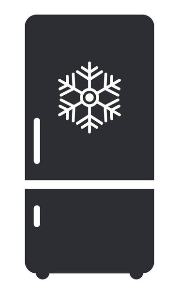 Gefrierschrank kalt flach Symbol Vektor. modernes Smart-Schild, solides Piktogramm isoliert auf weißem Hintergrund - Vektor, Bild