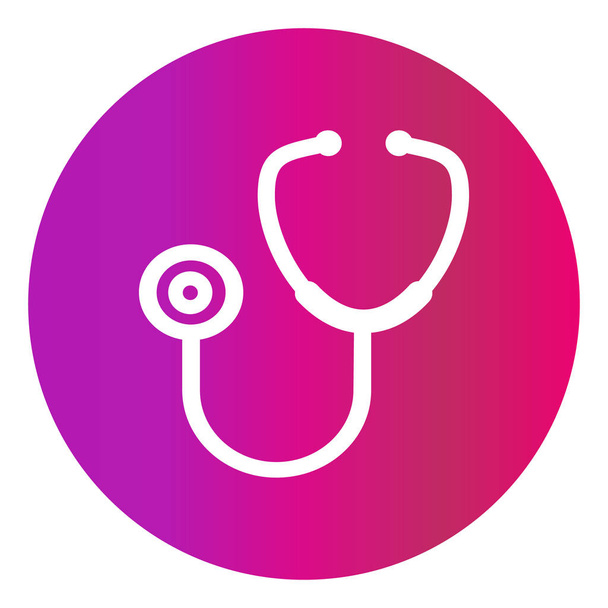 Stethoscope flat diagnostic icon vector. Doctor item, hospital pictogram isolated on background - Vector, Image