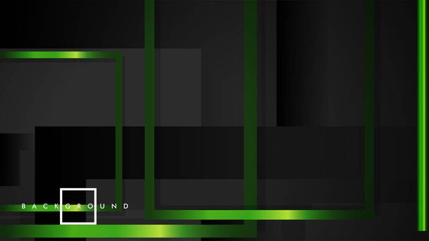 Vector modern absztrakt négyzetek háttérrel. a fekete és zöld fém színátmenet. EPS 10 sablon - Vektor, kép