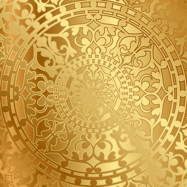 Vector gold background with oriental decoration - Vektori, kuva