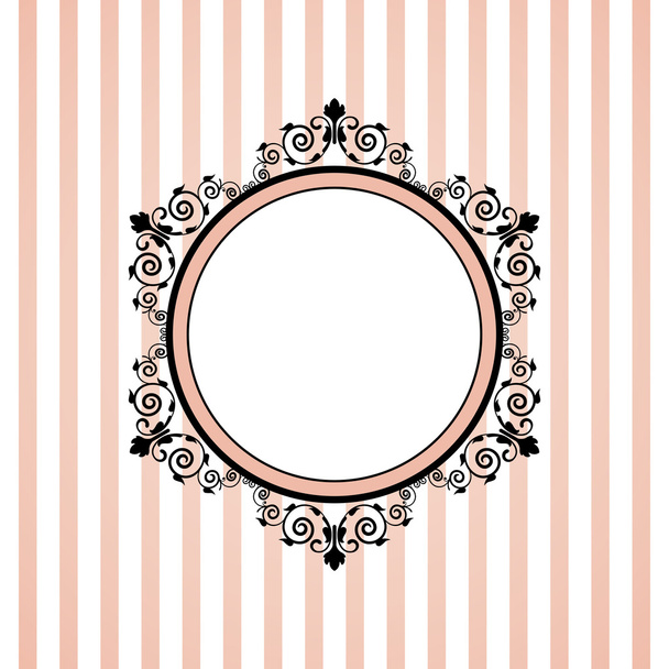 Vector pink striped frame - Vector, Imagen