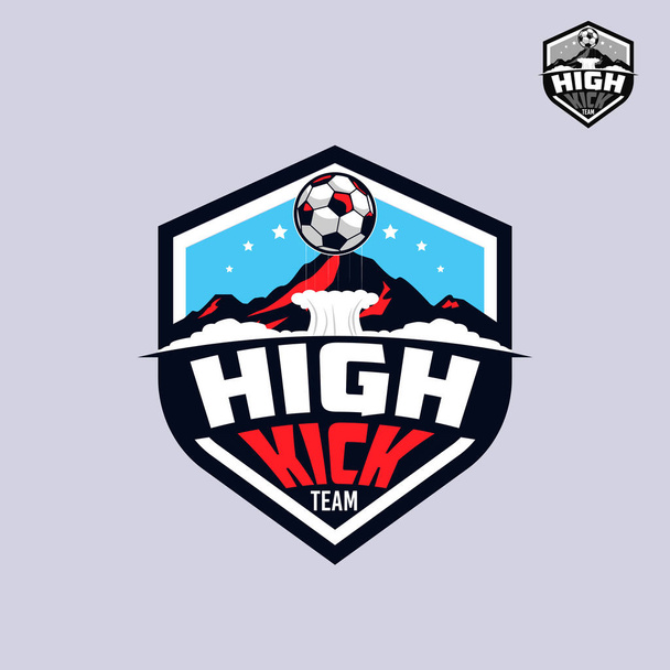 Fußballmannschaft mit Bergemblem Logo-Design - Vektor, Bild