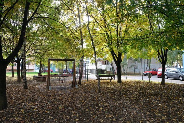 Park in Malesnica residential area, Zagreb, Croatia - Foto, Imagen
