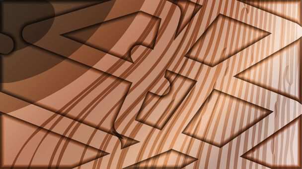 木製のパターンを持つ抽象的な波の背景 - ベクター画像